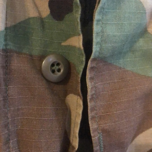 Mens Small US Army Camo Jacket Shirt Button Up Long Sleeve - Picture 6 of 10